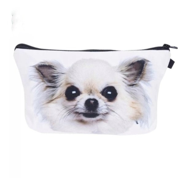 Boutique Handbags - NEW Chihuahua Make-up Beauty Cosmetic Bag